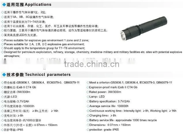 BXD6011A explosion proof flashlight (intensity light)
