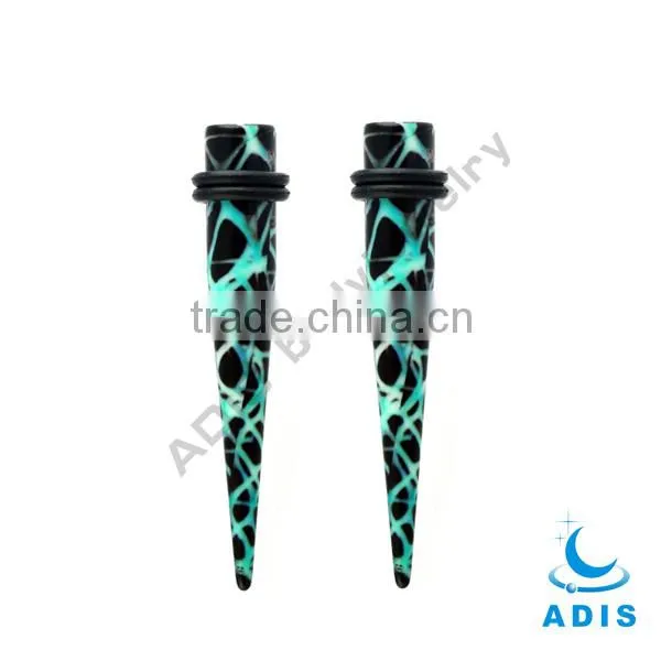 UV acrylic ear taper plugs jewelry with pretty color
