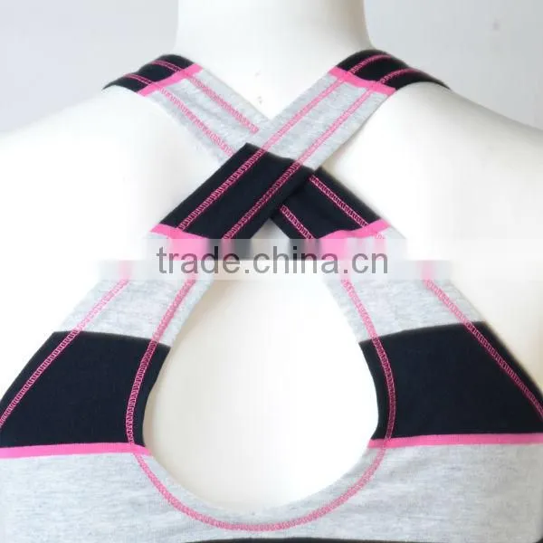fashion t shirt wholesale stripe sleeveless pocket printed style