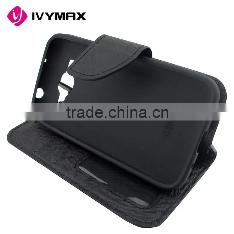 Made in China factory wallet leather phone case for samsung core prime G360