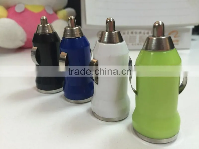 Hot Sale!Cheapest Promotional Traveling colorful bullet mini Car Charger
