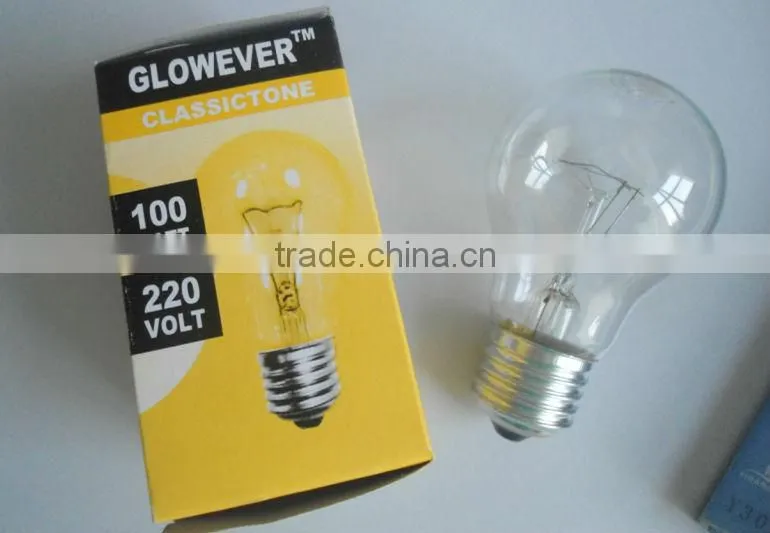 incandescent bulbs Clean edison lamp filament E27 B22 220V 100W 75w 60w