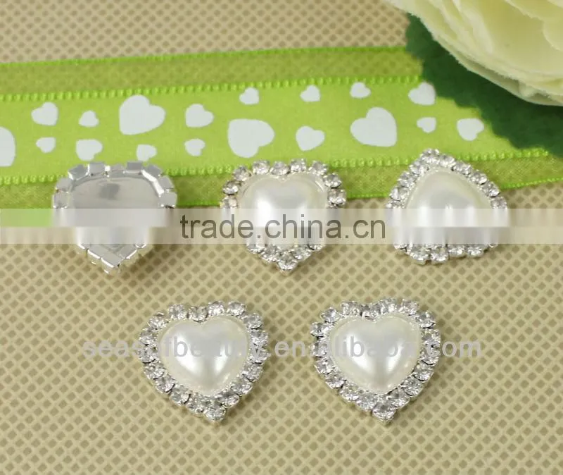Wholesale Heart Shape Rhinestone Buttons Made in China 2308DP