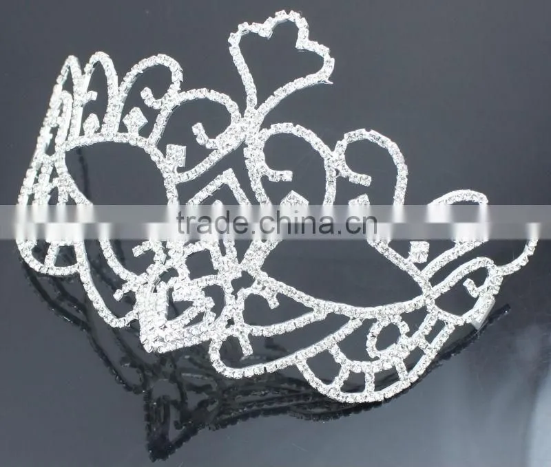 Unique design Beautiful Silver Chaap Party Masks with Rhinestone H0805