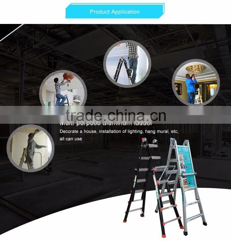 foldaway 3 stool plastic double side step ladder with handle,plastic feet for ladder