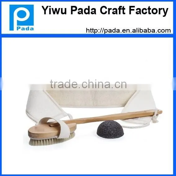 Dry Skin Body Brush with Natural Boar Bristles and Detachable Long Handle