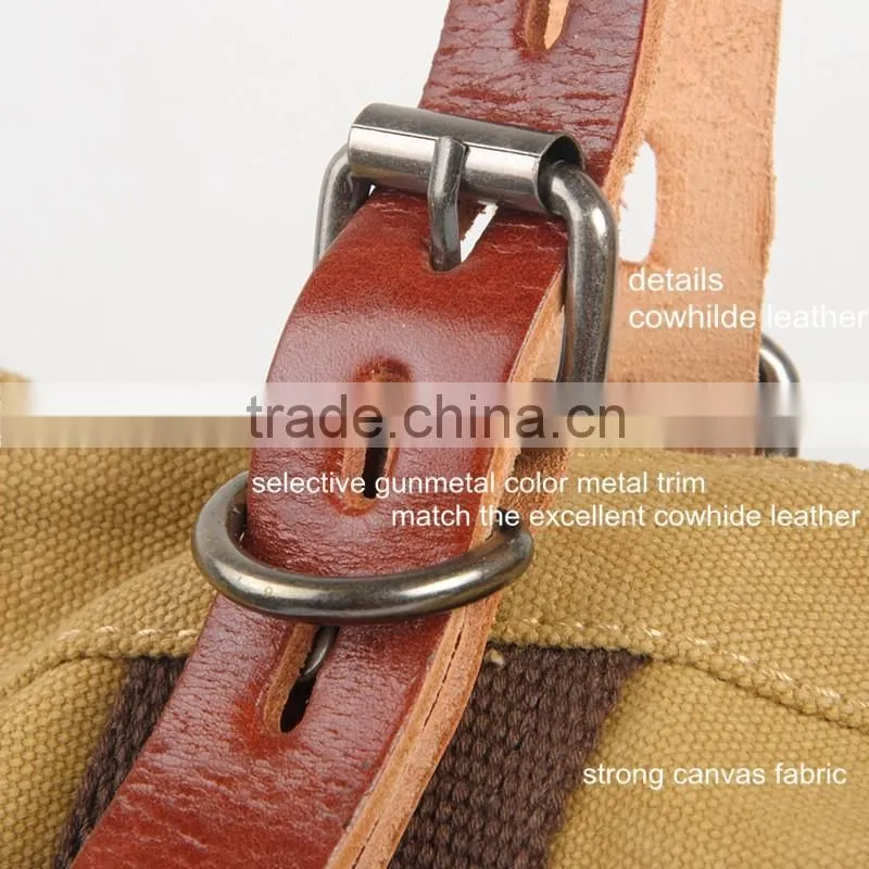 Wholesale alibaba super canvas shopping bag beach tote bag with leather trim and leather handle