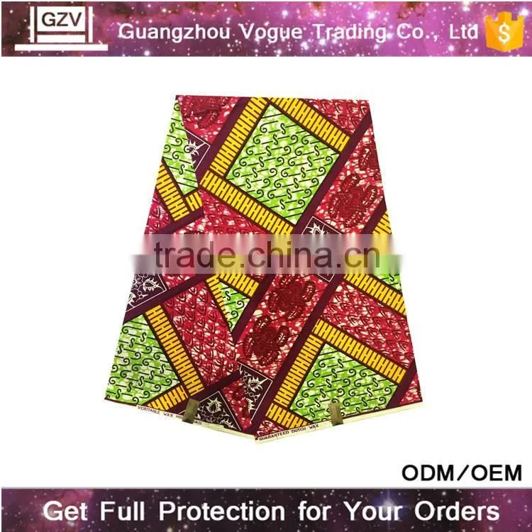 Online wholesale 100% cotton african real wax sanhe quality wax printing fabric