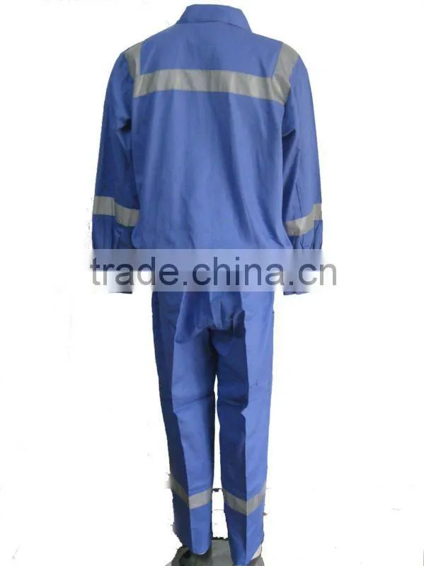 men blue reflective waterproof bolier suit