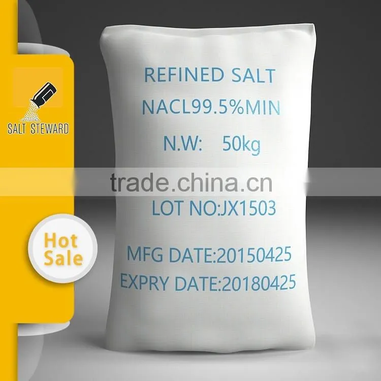 Edible pure vacuum white crystal mineral salt 25kg package