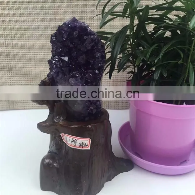 Essential Natural Shape Amethyst Geode Uruguay Crystal Cluster Ornaments