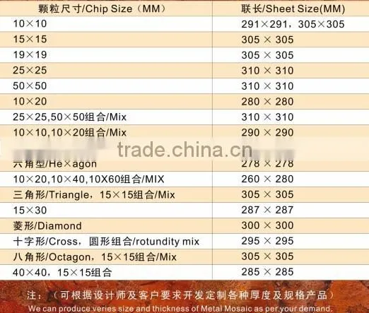 OEM ACP Mosaic decoration panel tightly spaced aluminium mosaic tile