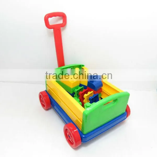 Manfacturer for big size trolley car with enlighten brick toys