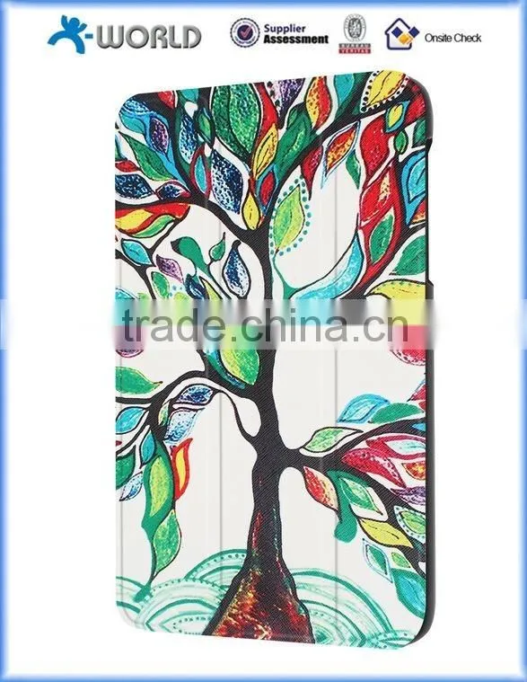 Tri Folding Color Printing Leather Case for Samsung Galaxy Tab A 7.0, Leather Case for Samsung Tab A 7.0 (T280)
