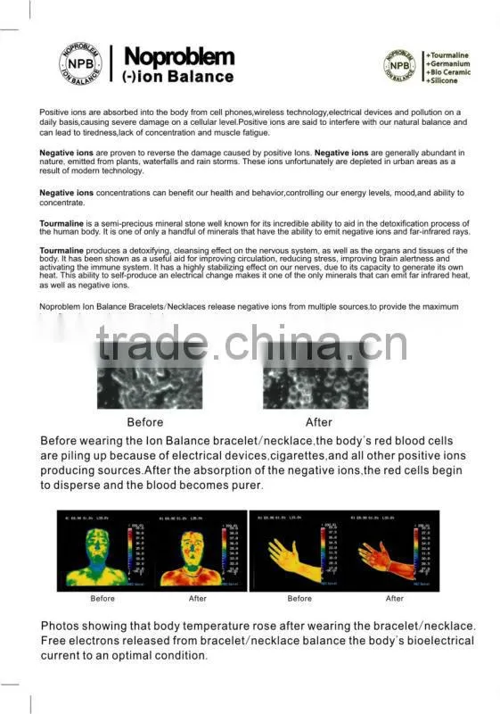 Noproblem FDA titanium power band health casual magnetic bead cool man bracelets