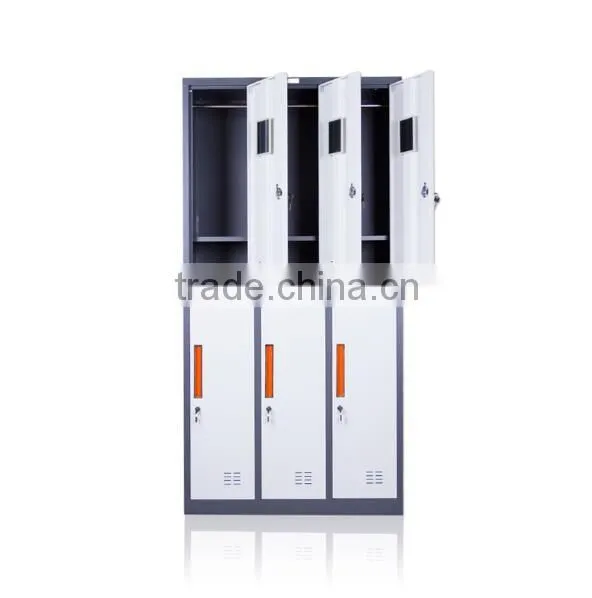 TJG-MC8536 Taiwan 2 Tier 6 Door Cheap Gym Metal Locker Hot Sale