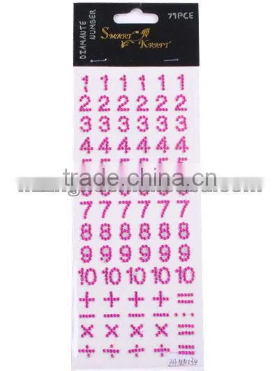 Diamante Number Body Jewelry Sticker