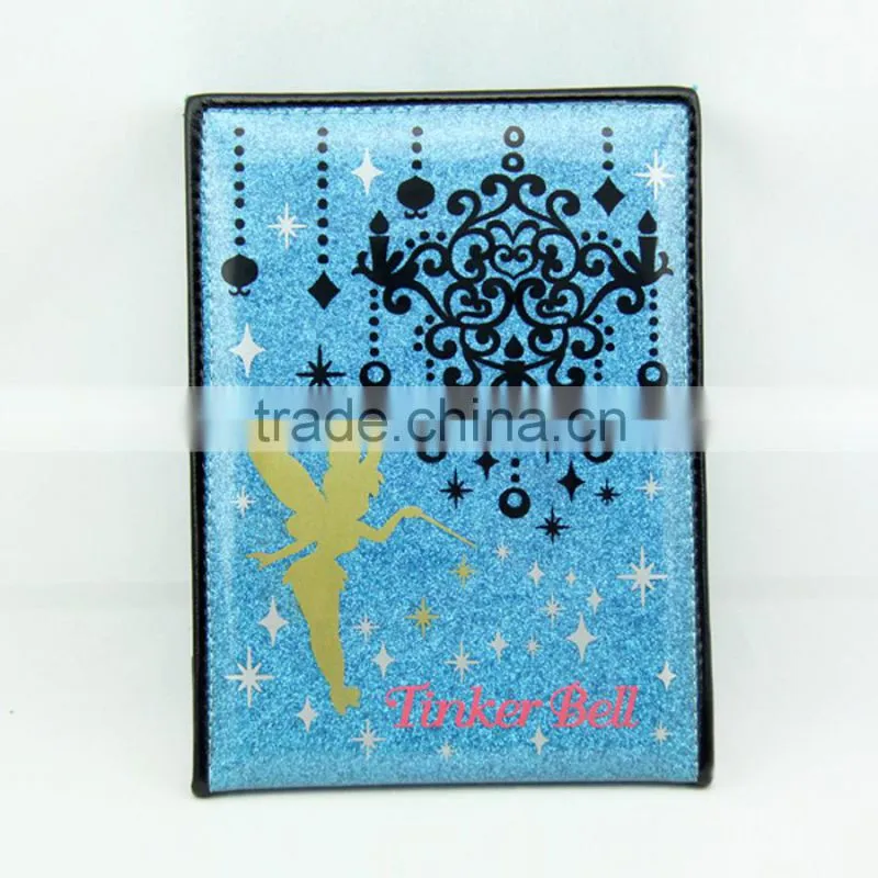 Standing leather makeup fold mirror