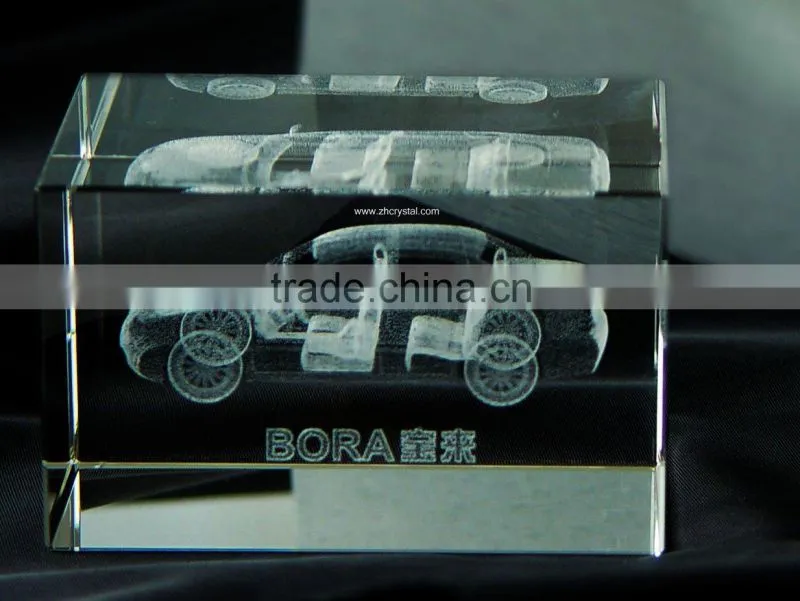 Factory Wholesale 3D Laser Engraved Crystal Cube