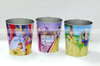 Round tin can waste bin/Metal waste bin/Tin Trash can