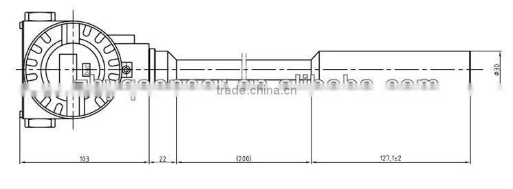 4-20mA insert type water level sensor with local display