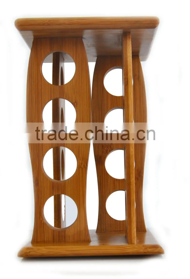 DT016/Bamboo Wooden Salt Pepper Surgar Spice Glass Bottle Jar Shaker Holder Rack Stand