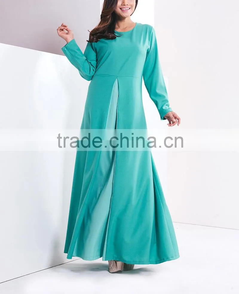 OEM service China factory custom made arabic chiffon solid muslim layers dress
