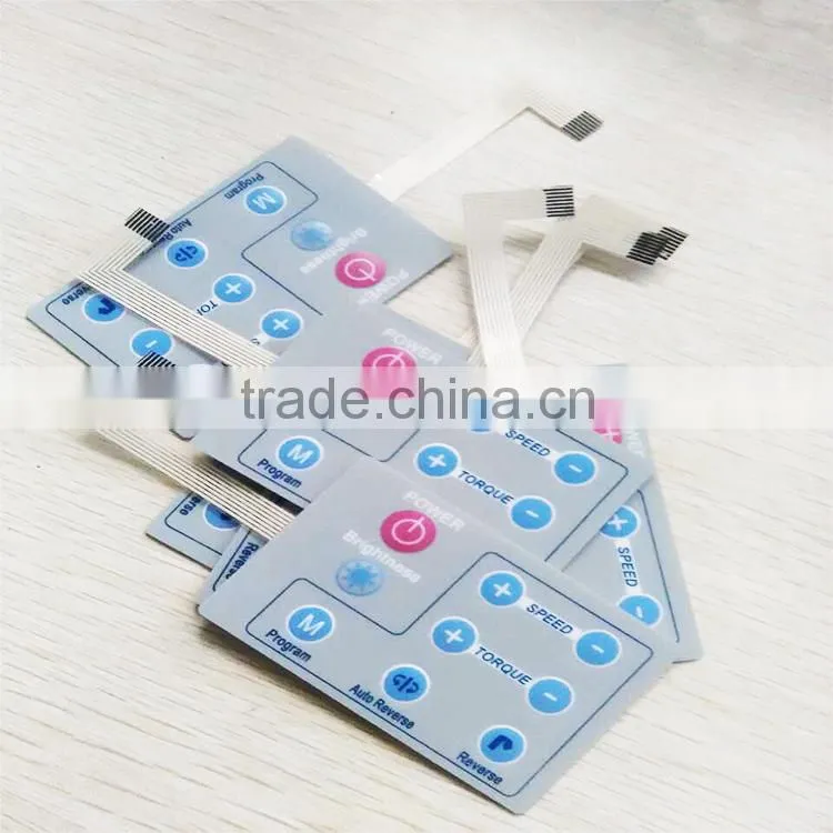 membrane switch embossing keypad with tactile effect LED big window