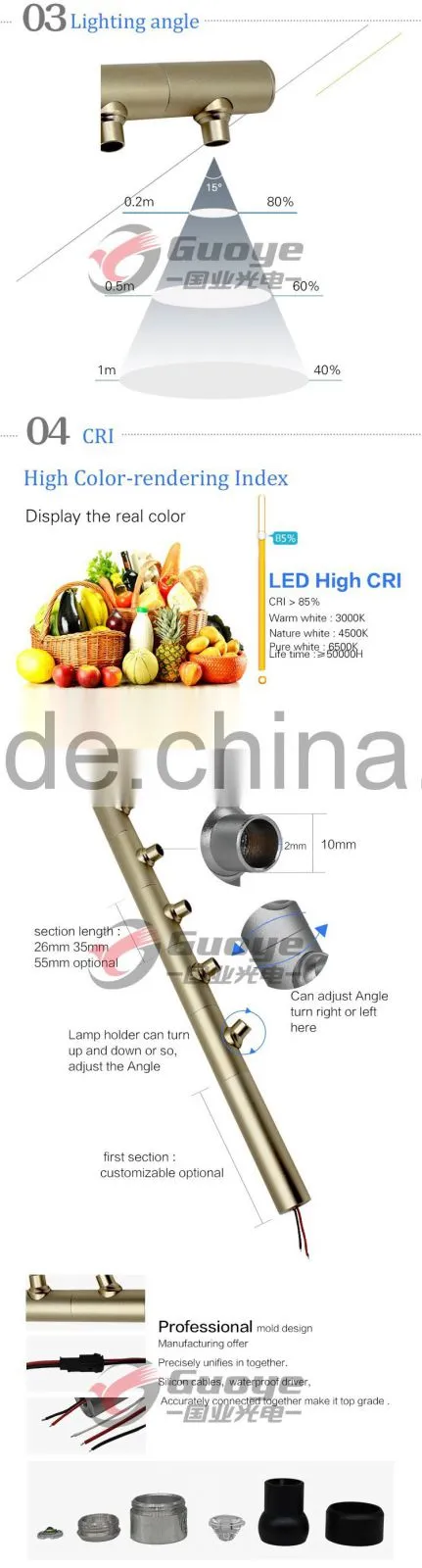 Professional jewelry showcases led lights LED Showcase Lighting with 3 year warranty for Exihibition counter lighting