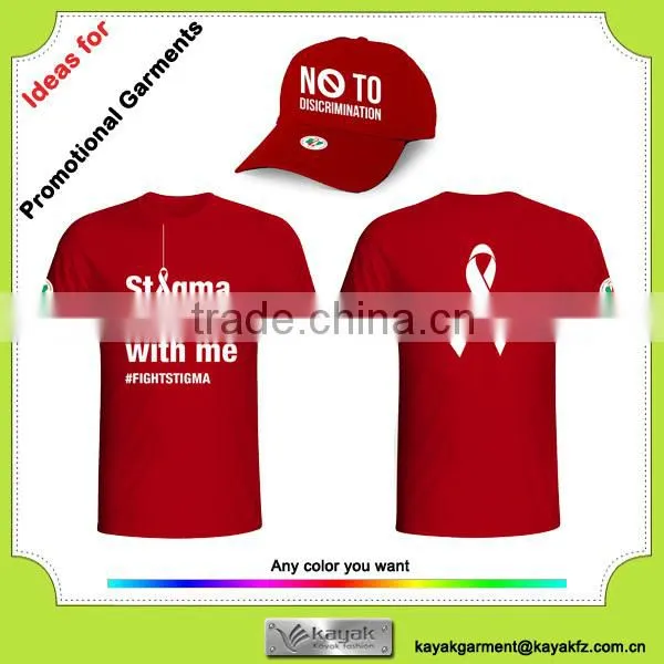 Custom promotional t shirt and caps with your slogan