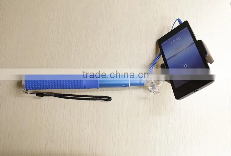 2015 New Product Monopod Selfie Stick, Wired Selfie Stick, Cable Take Pole Selfie Stick Monopod