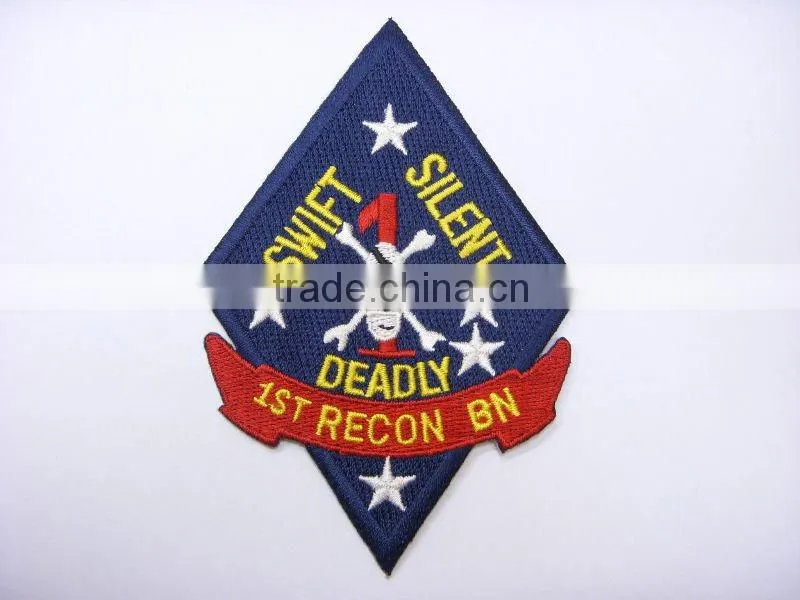 blue embroidery epaulette patch