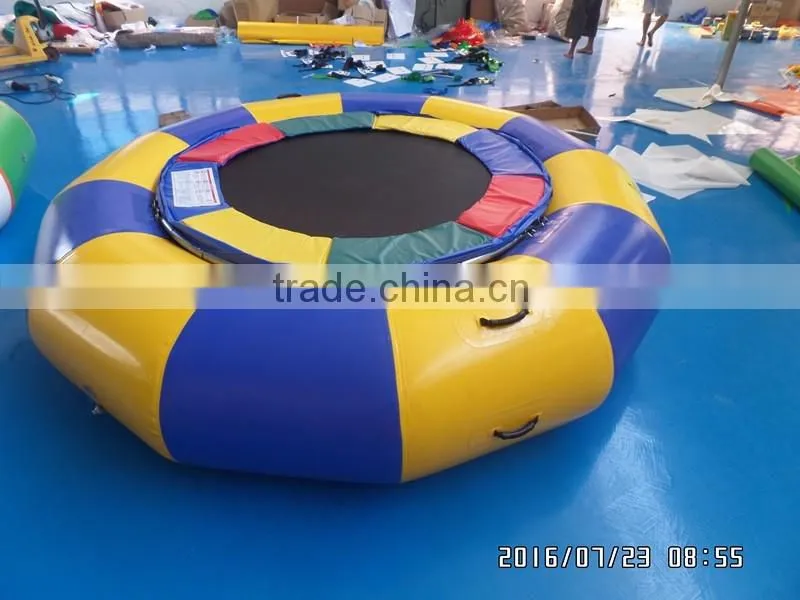 hot sale for water games inflatable trampoline with steel tube spring