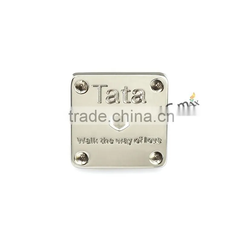 25mm metal engraved brand name shoe label
