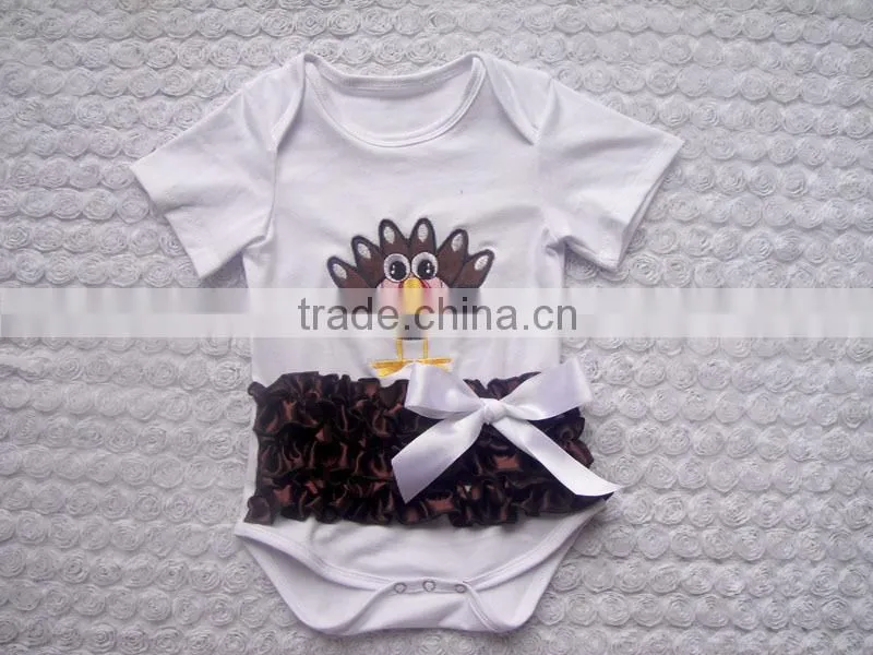 Hot sale Thanks giving item organic cotton baby rompers wholesale