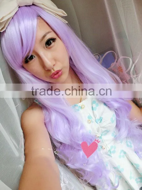 Beautiful wig cosplay blue wig sweety girl long hair wigs wholesale
