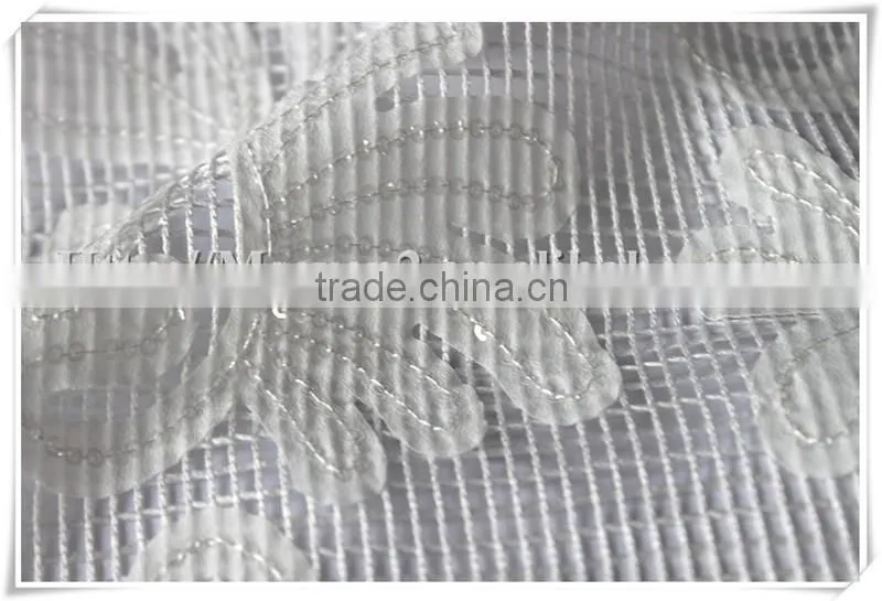 Hot sales 100 white polyester lace fabric solid for fashion ladies' wear