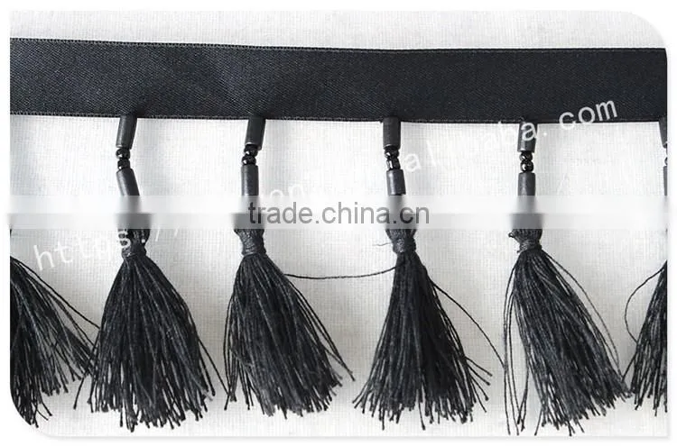 Nice design 8cm width handmade beaded fringe bag accessories