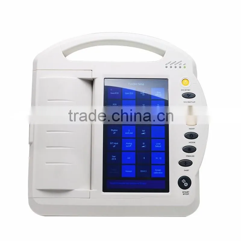 Manual/Auto/Analysis modes LCD display Touch screen Digital 12-channel Electrocardiograph