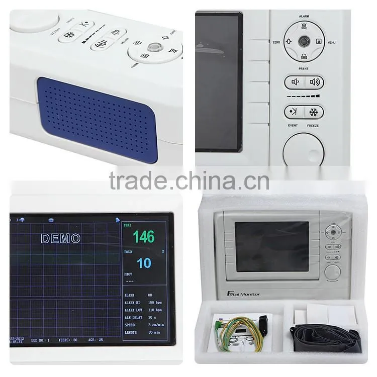 CE and ISO13485 lightweight easy operation 8.4-inch screen color LCD display portable fetal monitor