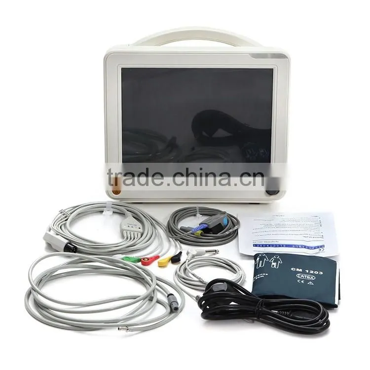 2016 new design ETCO2 End Tidal CO2 12 inch Patient Monitor with 6 parameters ECG, NIBP, SPO2, TEMP, RESP, PR