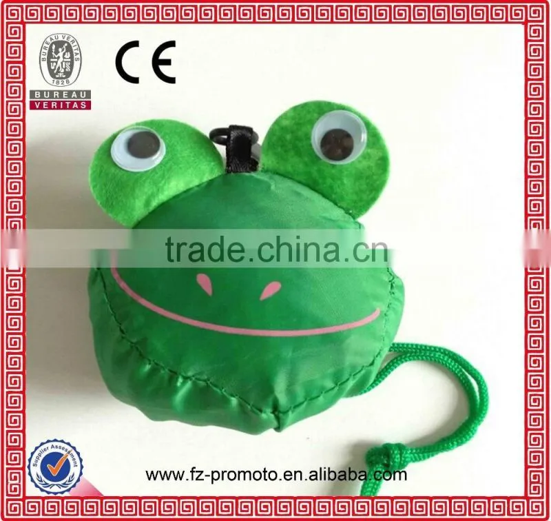 210D polyester foldable shopping bag with adorable animal head shape of shopping bag