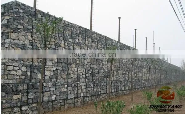 China 1x1x1m,2x1x0.5m keep earth rock cages slope greening stone baskets wall PVC gabion mesh baskets hexagonal gabion boxes