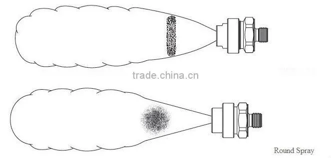 Self-cleaning adjustable air atomizing nozzle