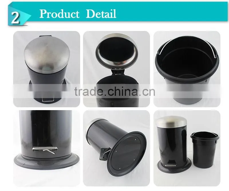 Colorful stainless steel big size pedal toilet dustbin(DSUC-P)