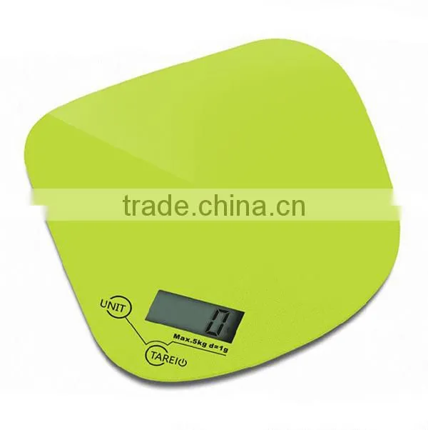 Round digital diet kitchen scale LCD display 5kg/1g