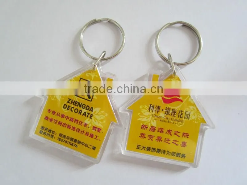 High quality House shape acrylic keychain