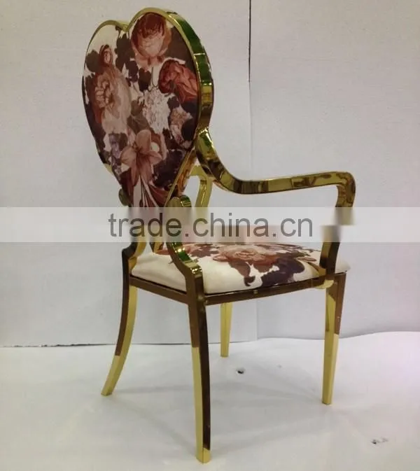 Modern Rose gold stainless steel armrest chair