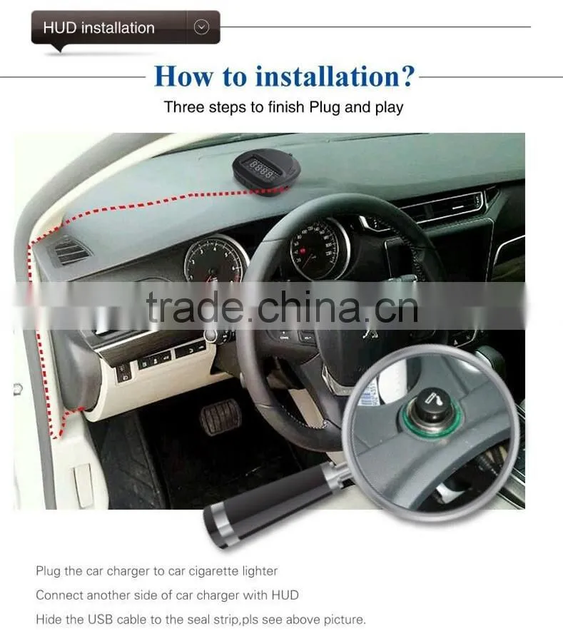 2016 Hot Sale Universal GPS HUD A1 Head Up Display Car OBD2 Speedometer KMH MPH Overspeed Alarm For All Cars