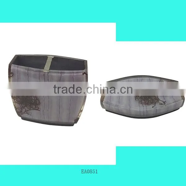 EA0851 doubled designed transparent bathroom set accessories with flowers inside